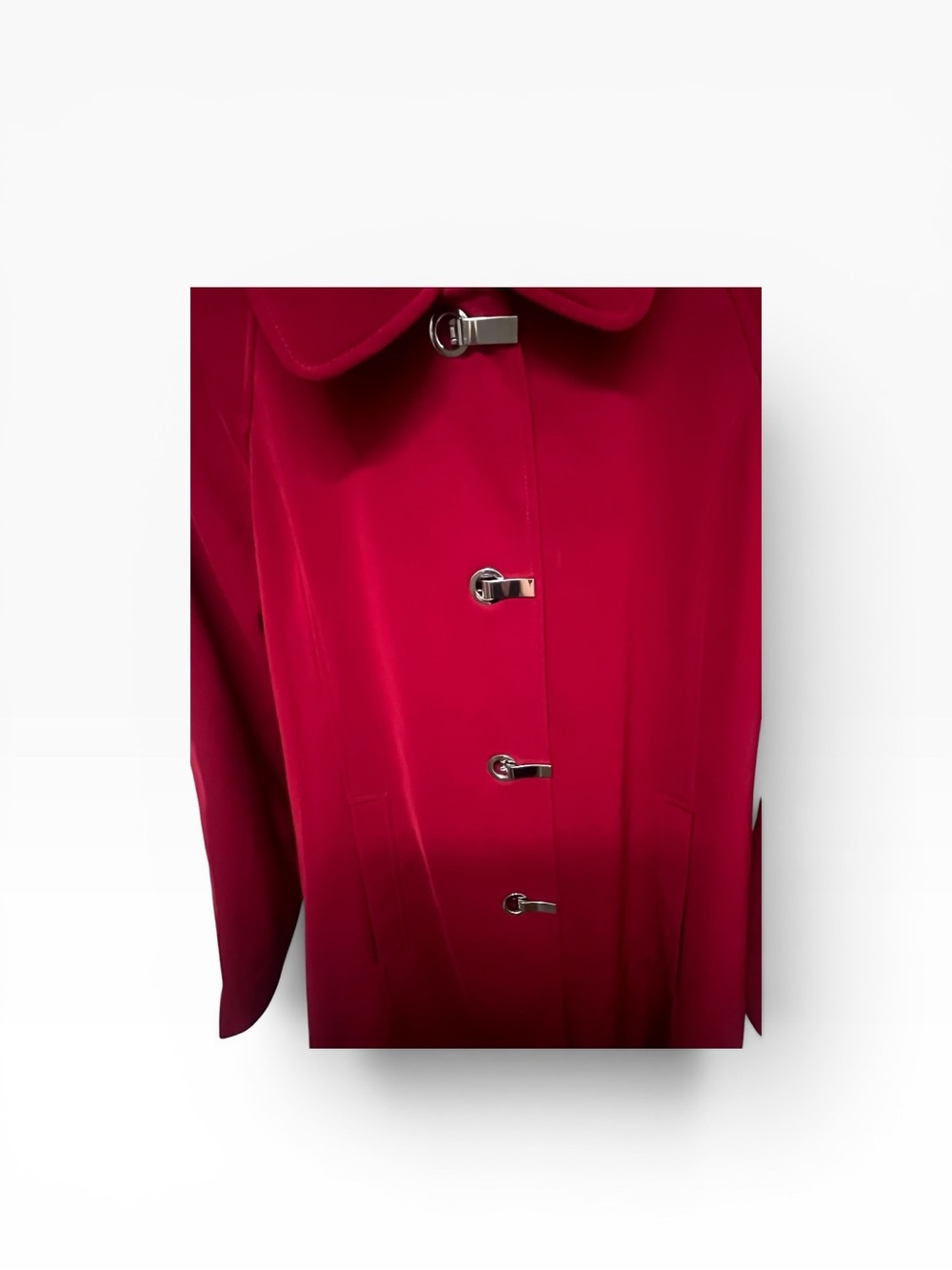 London Fog Women's Raspberry Hooded Trench Coat - Picture 6 of 6